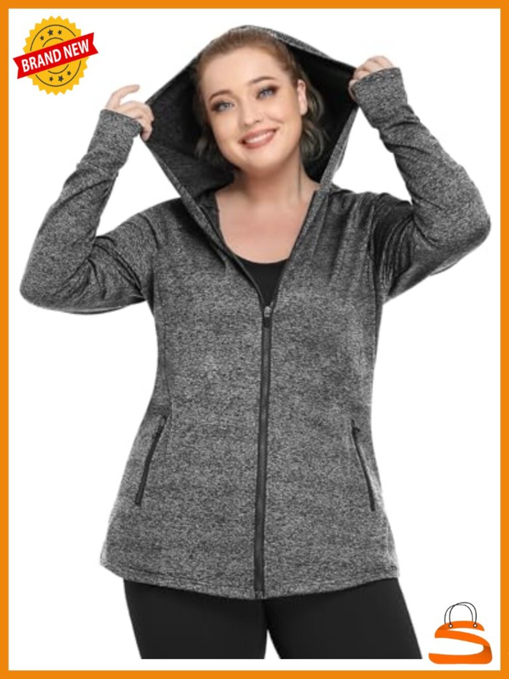 Plus Size Fleece Jacket Full Zip Hoodie Polar Fleece Sherpa Plaid
